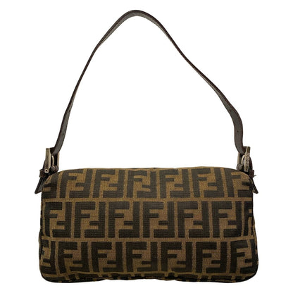 Fendi Handle Mamma Bucket Zucca Pattern Brown Dark Leather Handbag — view 3