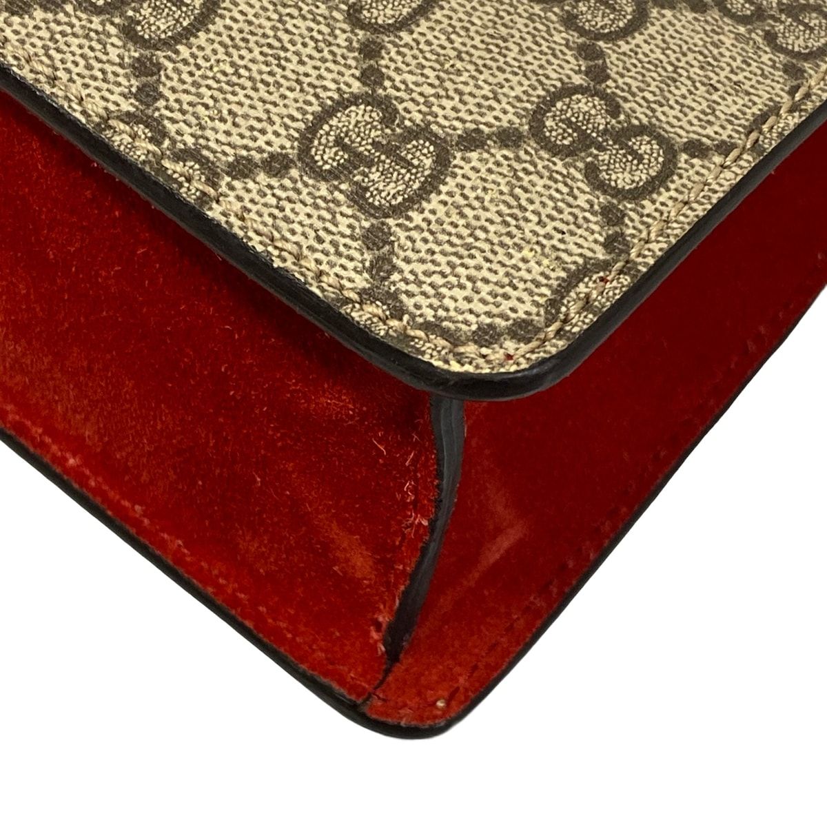 Gucci Shoulder Bag Dionysus Beige Dark Brown Red Chain — view 6