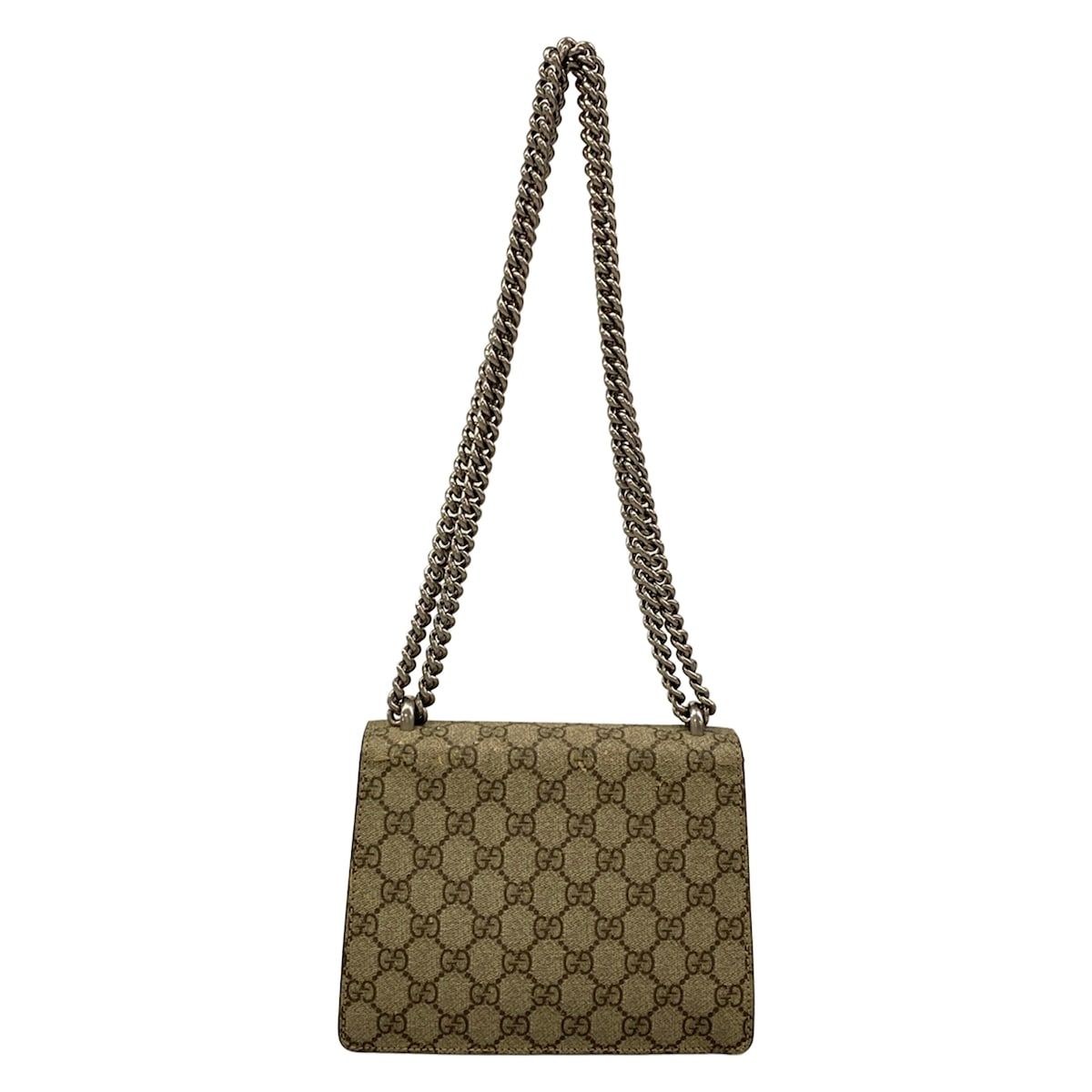 Gucci Shoulder Bag Dionysus Beige Dark Brown Red Chain — view 3