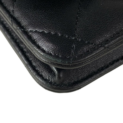 Chanel Wallet Quilted Black Chain Gold Metal Lambskin Shoulder Bag — view 7