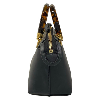 Fendi Handle Mini Visible Black Leather Handbag — view 4