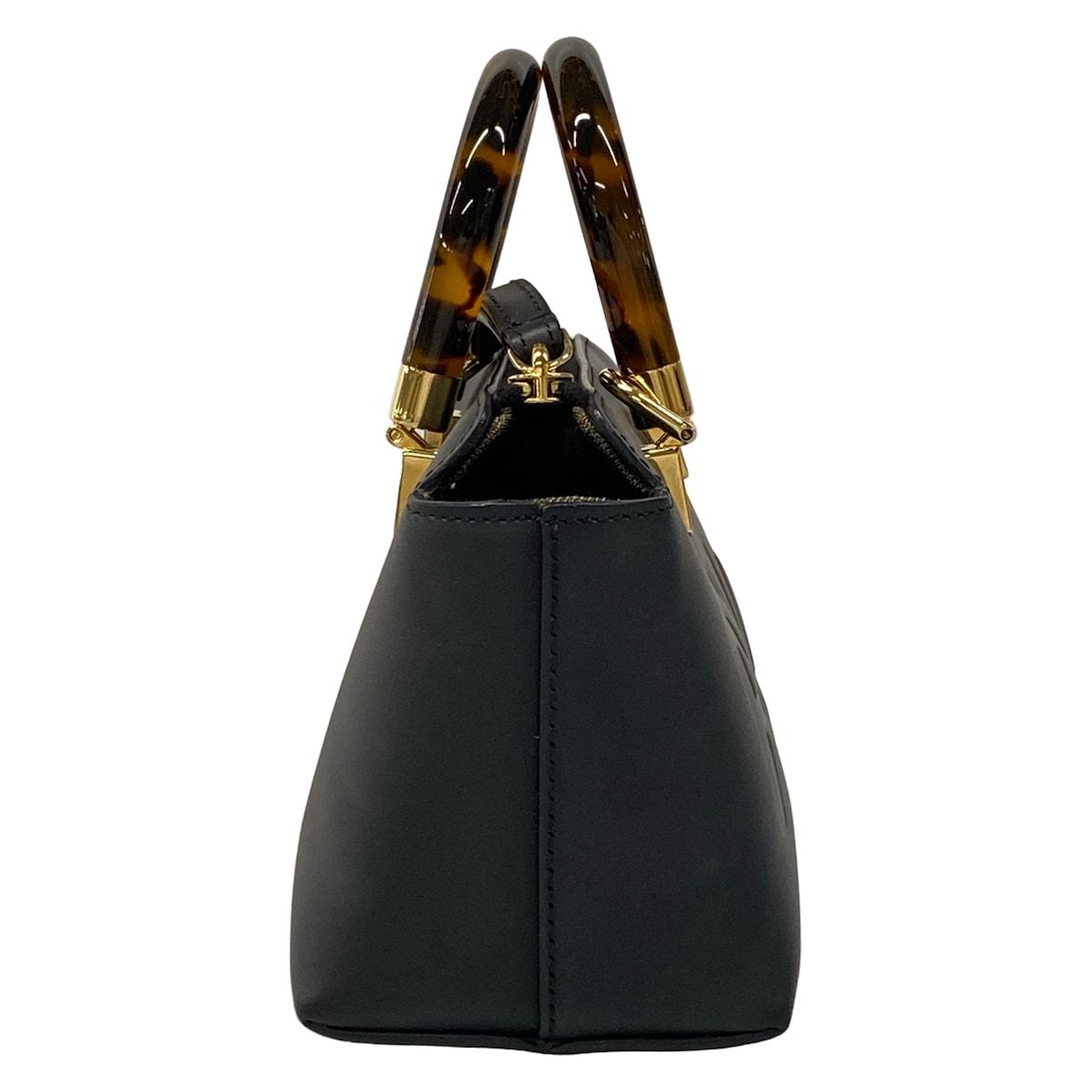 Fendi Handle Mini Visible Black Leather Handbag — view 2