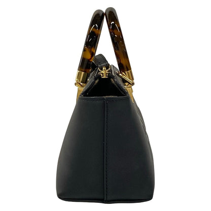 Fendi Handle Mini Visible Black Leather Handbag — view 2