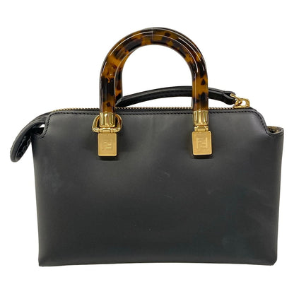 Fendi Handle Mini Visible Black Leather Handbag — view 3