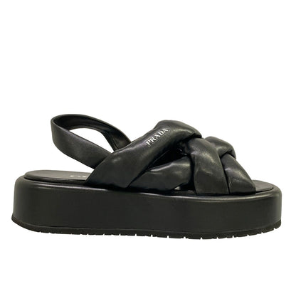 Prada Sandals Black Platform Leather — view 4
