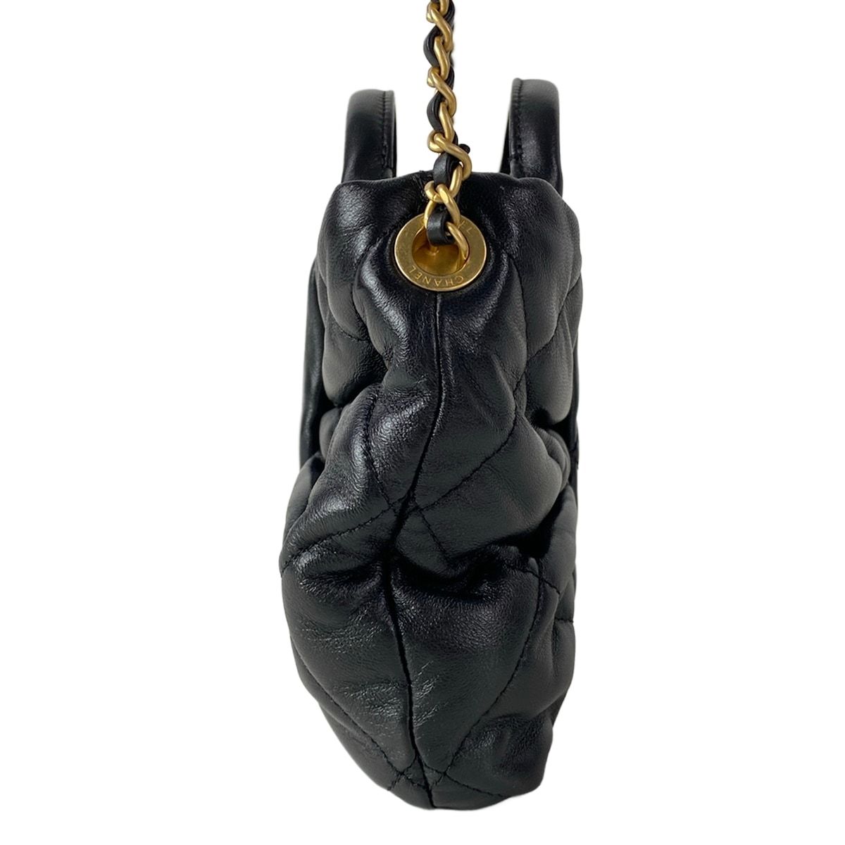 Chanel Shoulder Bag Quilted AS Black Metal Gold Lambskin — view 2