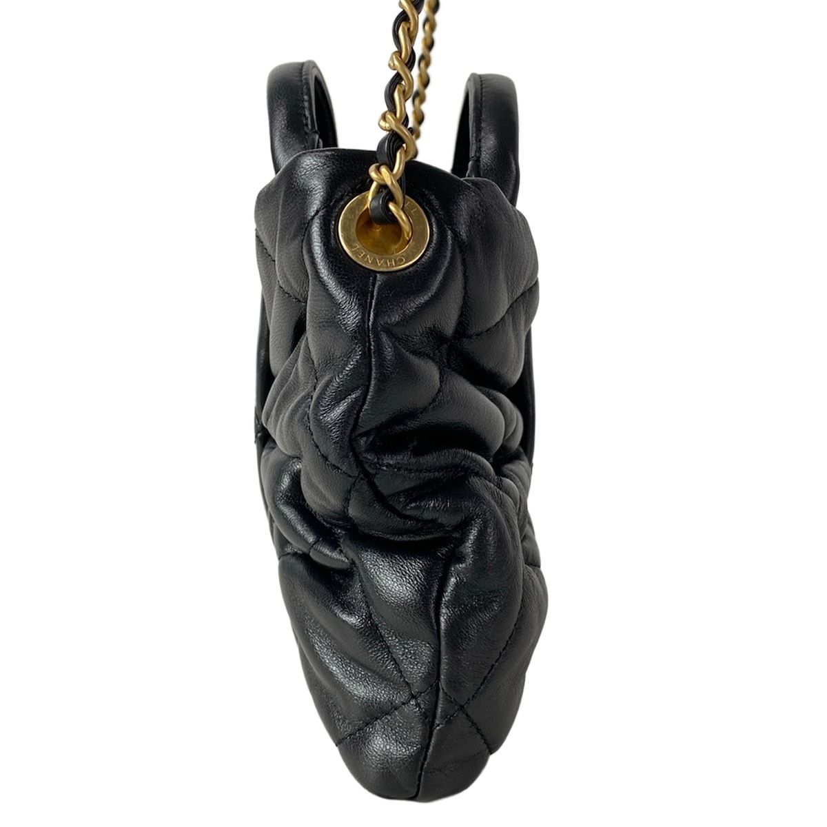 Chanel Shoulder Bag Quilted AS Black Metal Gold Lambskin — view 4
