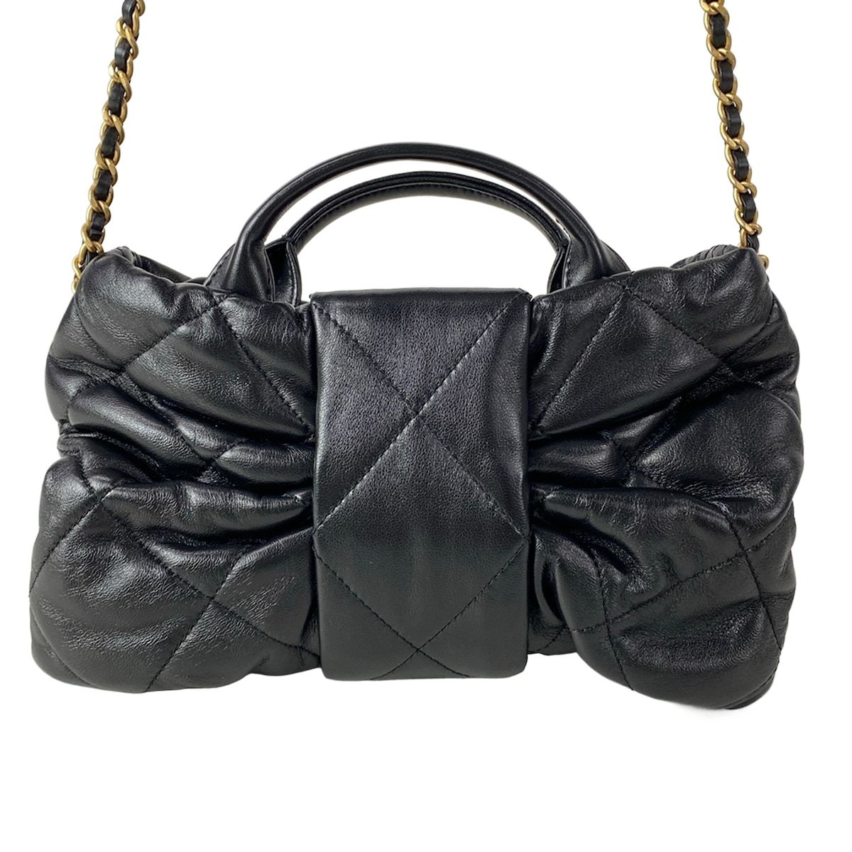 Chanel Shoulder Bag Quilted AS Black Metal Gold Lambskin — view 3