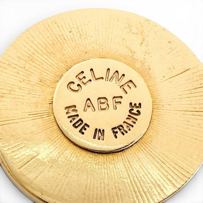 Celine Vintage Faux Pearl Plated Circle Logo Bracelet Gold — view 6