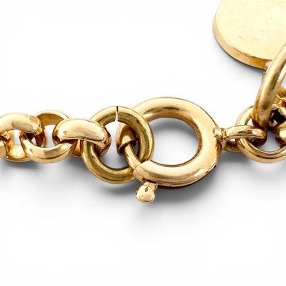 Celine Vintage Faux Pearl Plated Circle Logo Bracelet Gold — view 5
