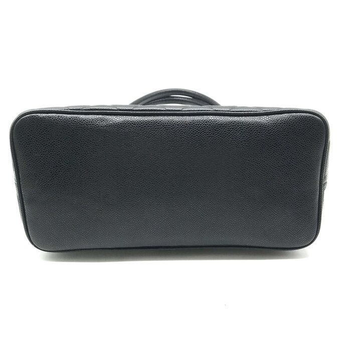 Chanel CC Logo Caviar Leather Medallion Tote Bag Black — view 3
