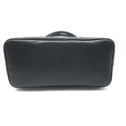 Chanel CC Logo Caviar Leather Medallion Tote Bag Black — view 3