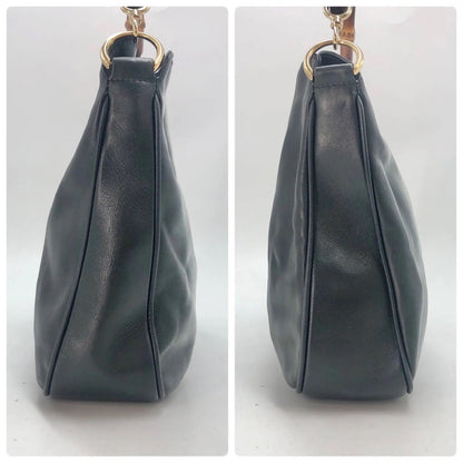 Gucci 2-Way Handle Shoulder Vintage Bamboo Leather Black Handbag — view 6