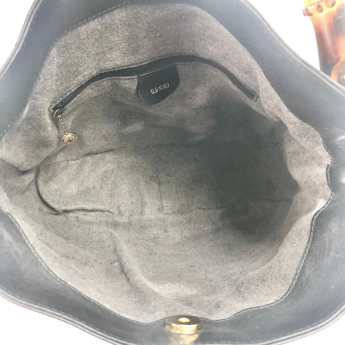 Gucci 2-Way Handle Shoulder Vintage Bamboo Leather Black Handbag — view 8