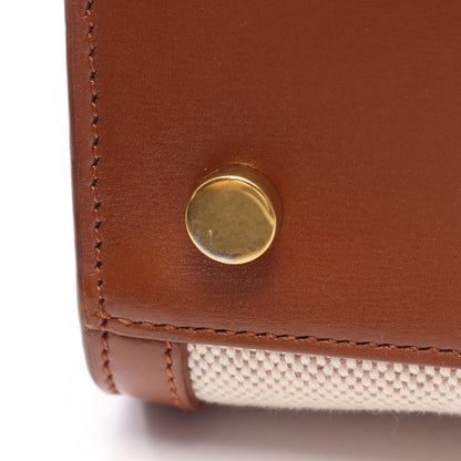 Saint Laurent Paris Handle Classic Baby Sac de Jour 2-Way Ivory Brown Canvas — view 8