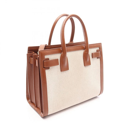 Saint Laurent Paris Handle Classic Baby Sac de Jour 2-Way Ivory Brown Canvas — view 2