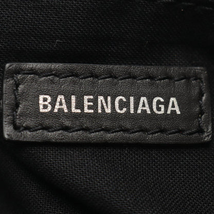 Balenciaga Backpack Navy Ivory Black Canvas Leather Logo — view 4