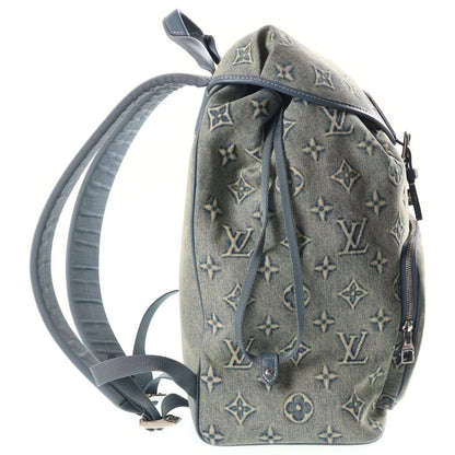 Louis Vuitton Monogram Wash Denim Montsouris Backpack Canvas Blue — view 3