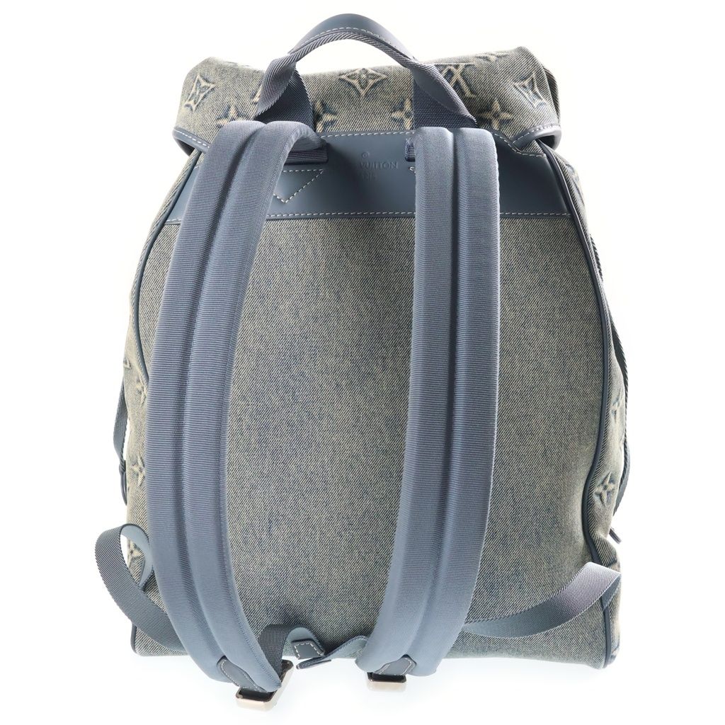 Louis Vuitton Monogram Wash Denim Montsouris Backpack Canvas Blue — view 2