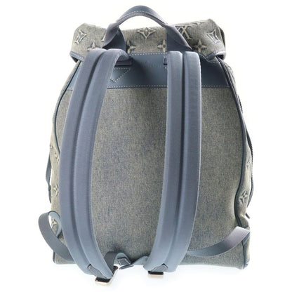 Louis Vuitton Monogram Wash Denim Montsouris Backpack Canvas Blue — view 2