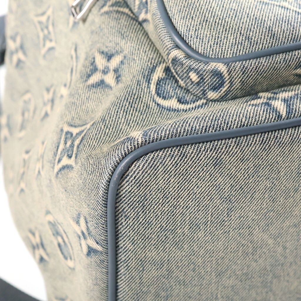 Louis Vuitton Monogram Wash Denim Montsouris Backpack Canvas Blue — view 5