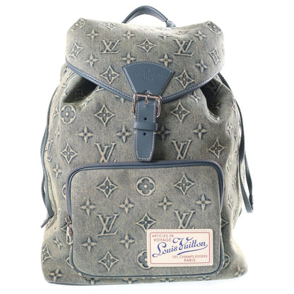 Louis Vuitton Monogram Wash Denim Montsouris Backpack Canvas Blue