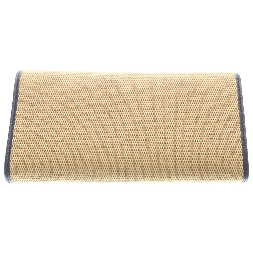 Gucci Horsebit Chain Shoulder Wallet Bag Beige Navy Canvas Leather — view 2