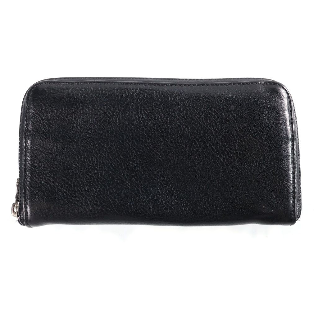 Chrome Hearts Rec Zip 3 Cross Round Zip Leather Wallet Black — view 2