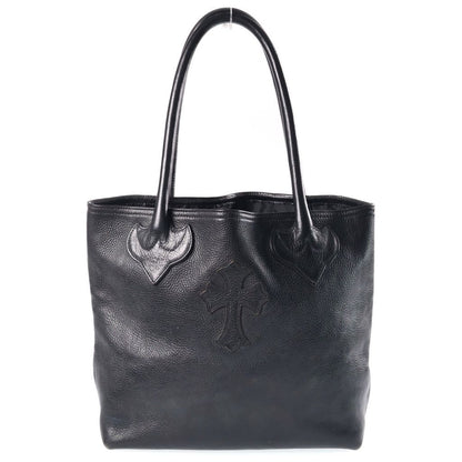 Chrome Hearts FS Tote Bag Leather Black with Cross Patch