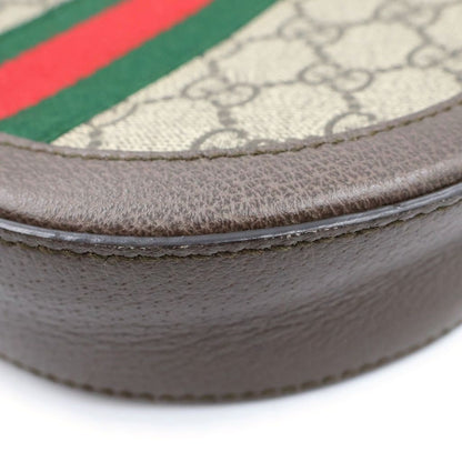 Gucci Ophidia GG Supreme Mini Round Shoulder Bag Brown Leather — view 5