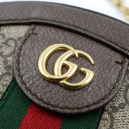 Gucci Ophidia GG Supreme Mini Round Shoulder Bag Brown Leather — view 6