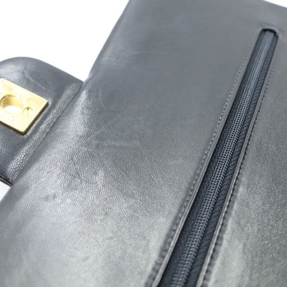 Chanel Quilted 25 Double Flap Chain Shoulder Bag Black Lambskin Gold — view 7