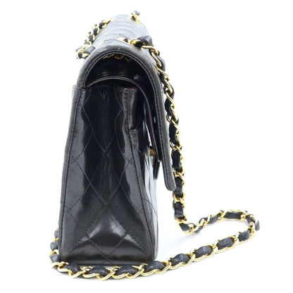 Chanel Quilted 25 Double Flap Chain Shoulder Bag Black Lambskin Gold — view 3