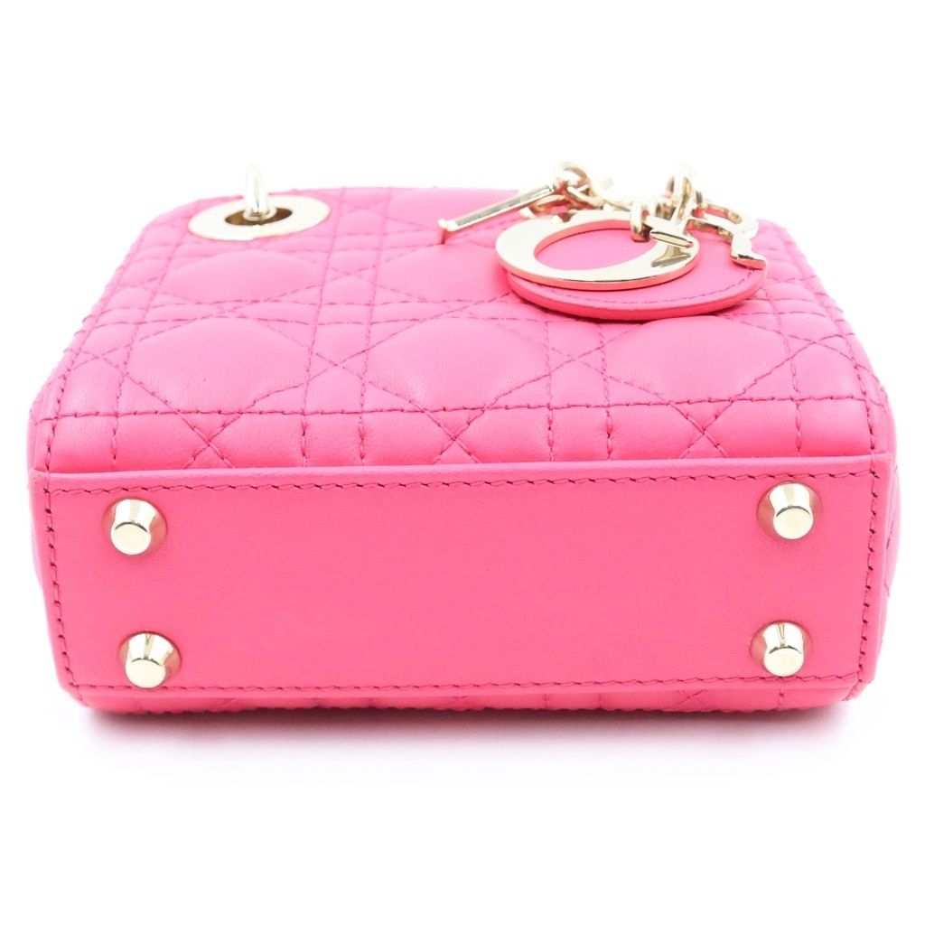 Dior Lady Micro 2-Way Shoulder Bag Handle Pink Gold — view 4
