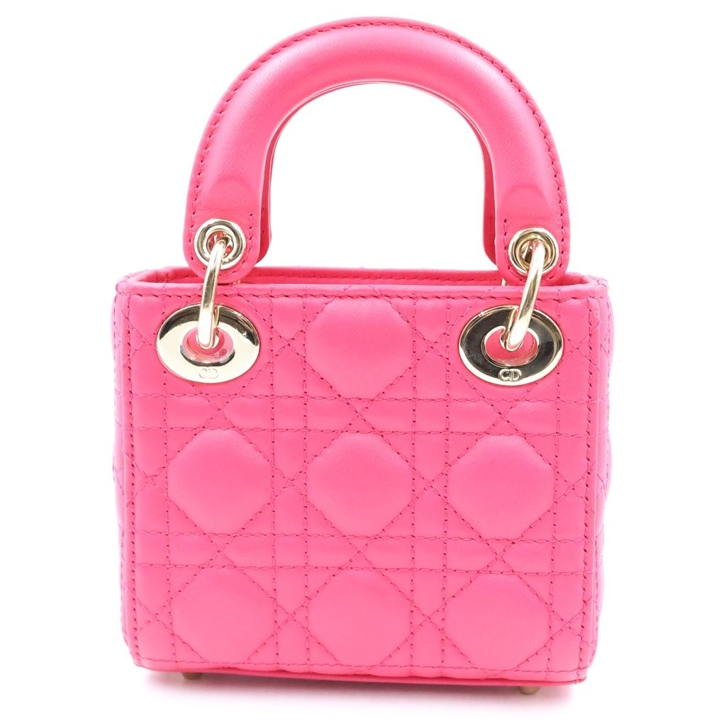 Dior Lady Micro 2-Way Shoulder Bag Handle Pink Gold — view 2