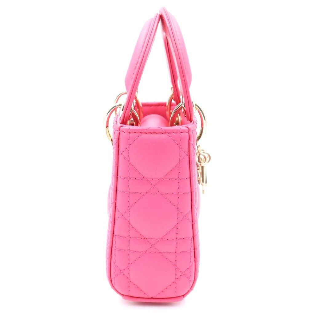 Dior Lady Micro 2-Way Shoulder Bag Handle Pink Gold — view 3