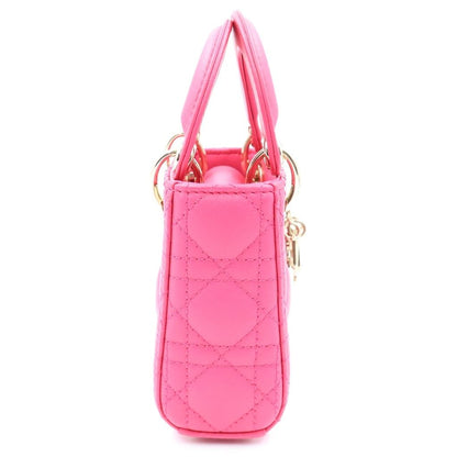 Dior Lady Micro 2-Way Shoulder Bag Handle Pink Gold — view 3