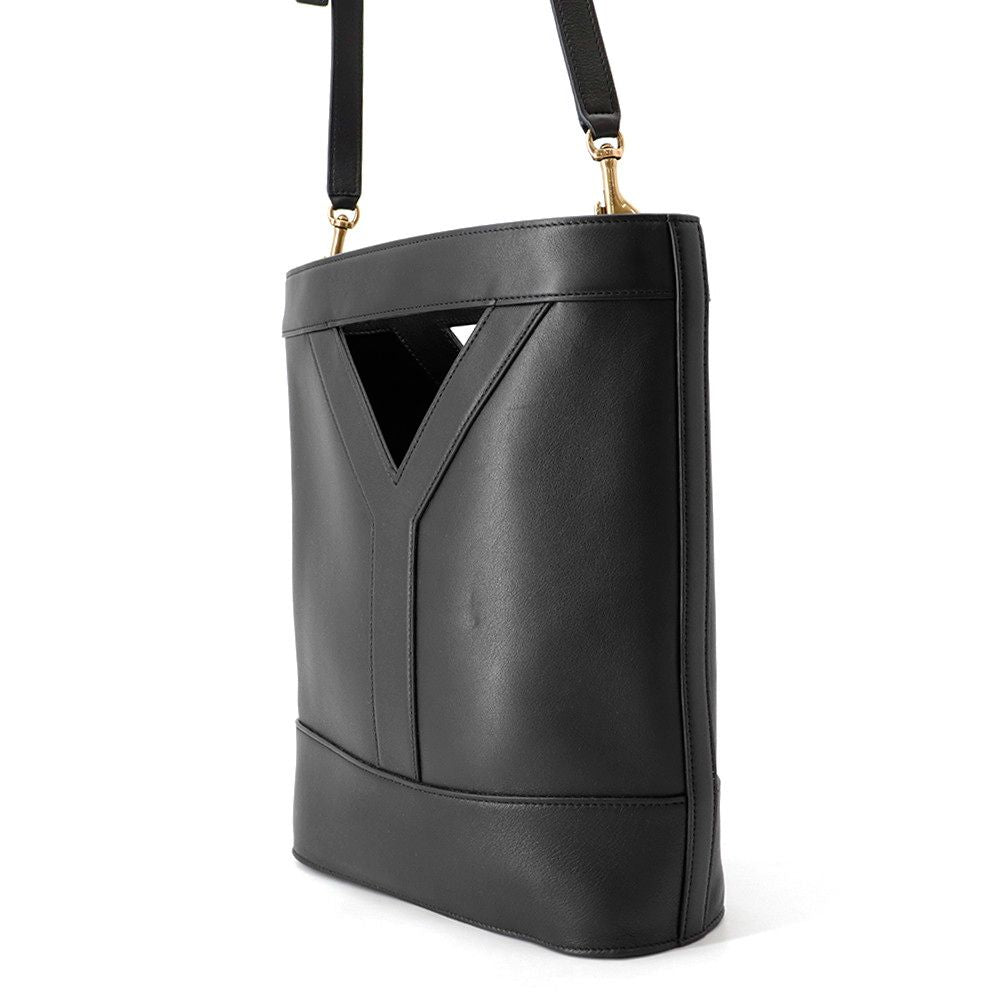 Saint Laurent Paris Handle Bucket Calf Leather 2-Way Black — view 2