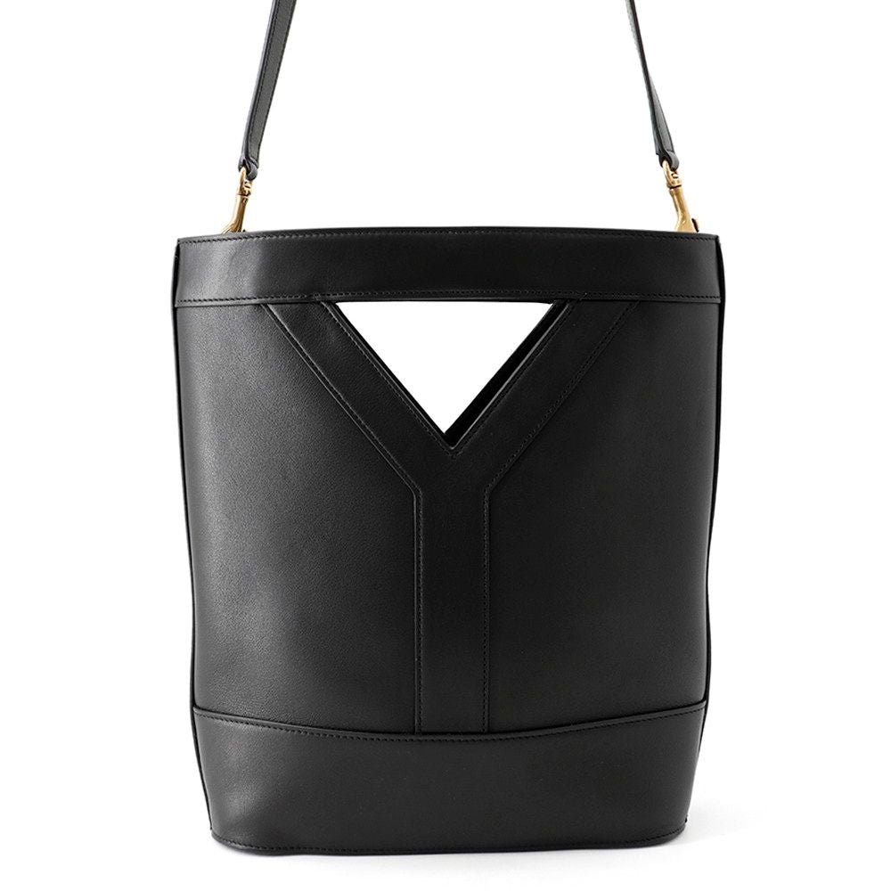 Saint Laurent Paris Handle Bucket Calf Leather 2-Way Black