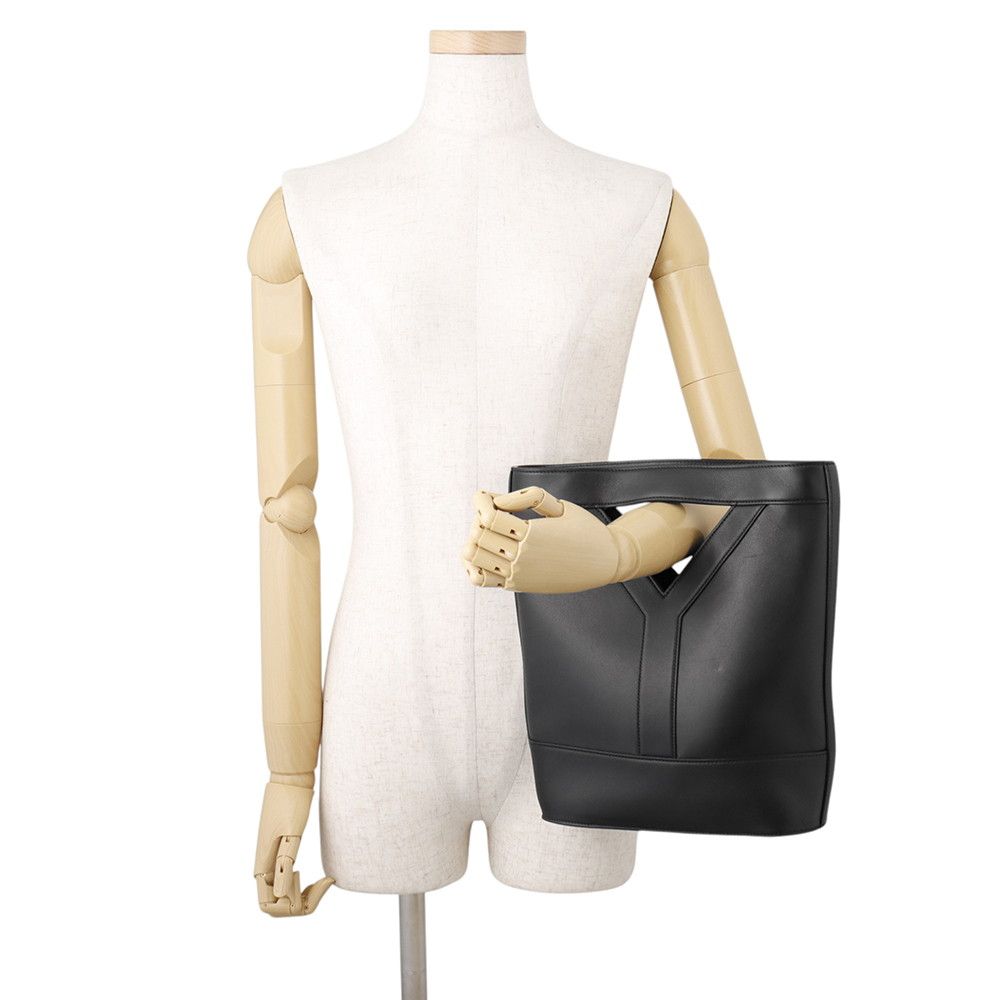 Saint Laurent Paris Handle Bucket Calf Leather 2-Way Black — view 4