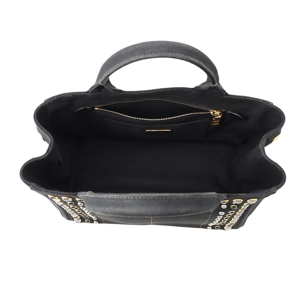 Prada Tote Bag Canapa View Canvas B Black — view 5