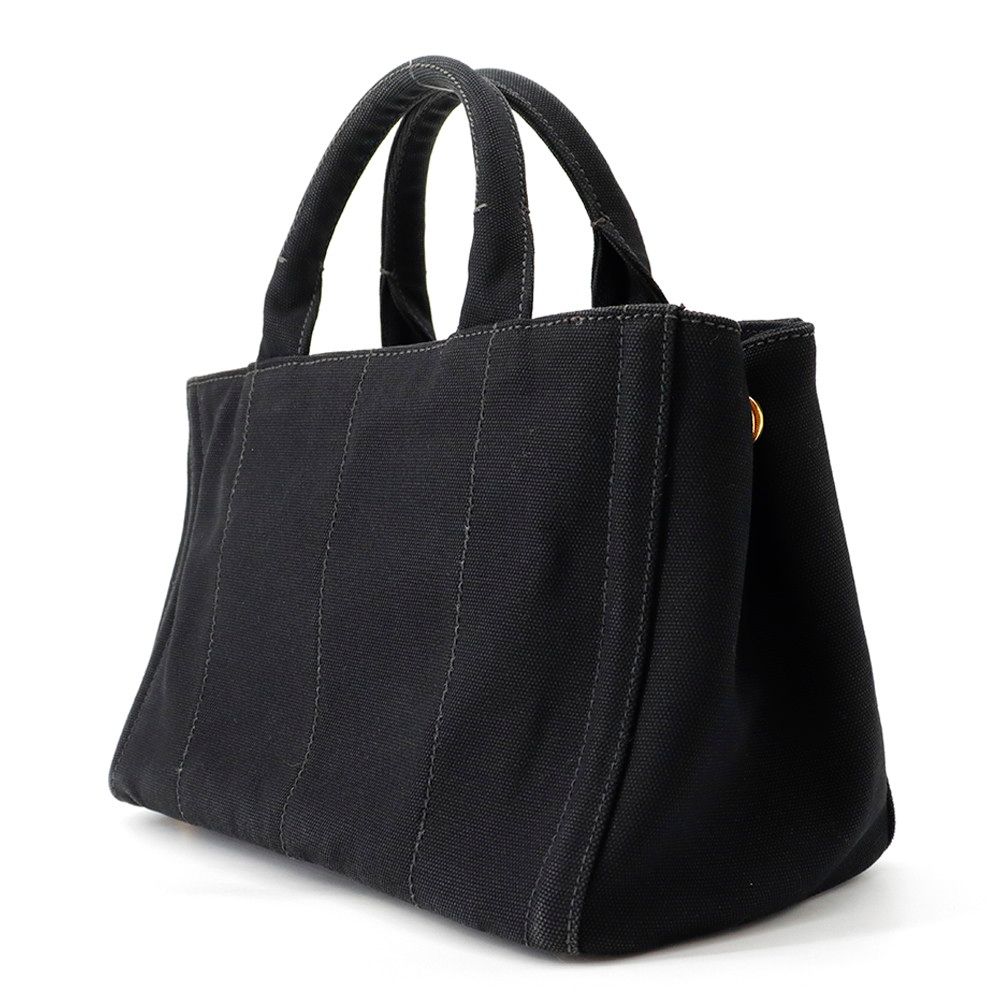 Prada Tote Bag Canapa View Canvas B Black — view 2