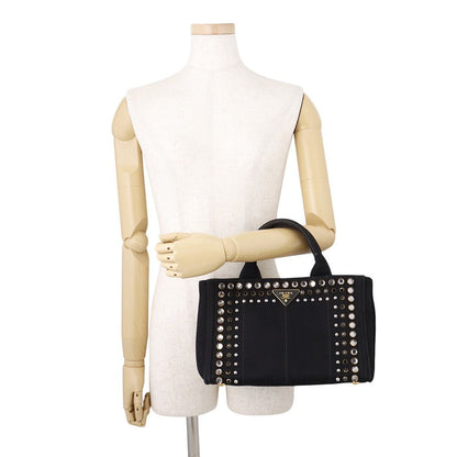 Prada Tote Bag Canapa View Canvas B Black — view 4
