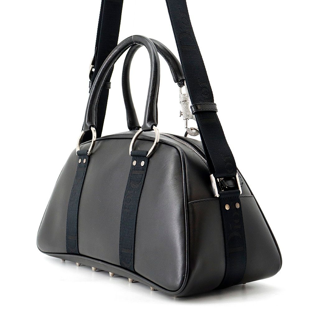 Dior Handle Hardcore Rhinestone 2-Way Shoulder Black Handbag — view 2