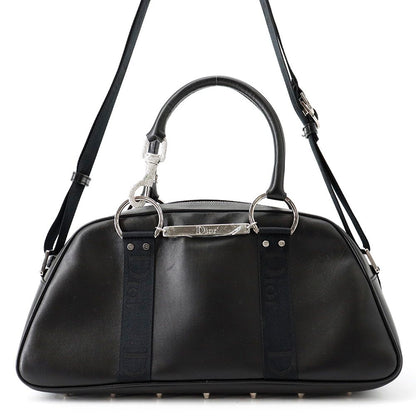 Dior Handle Hardcore Rhinestone 2-Way Shoulder Black Handbag