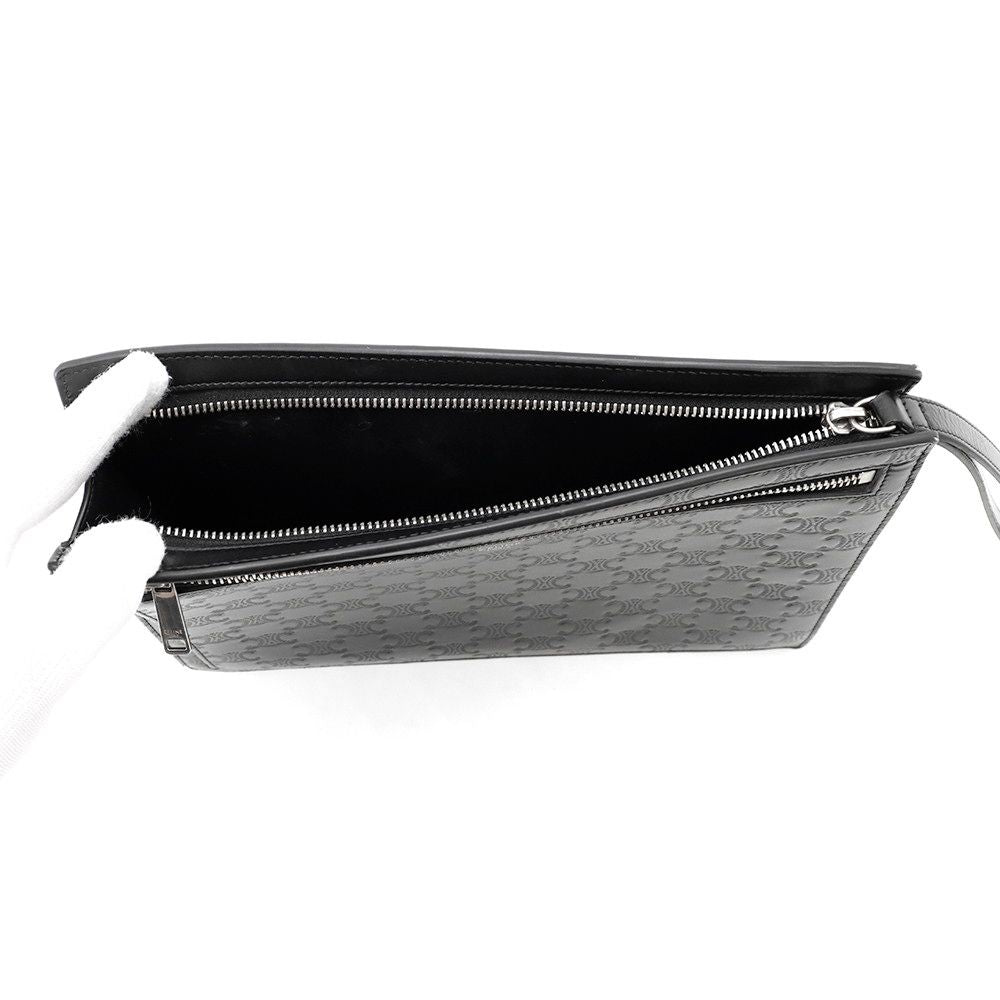Celine Clutch Triomphe Calfskin Black — view 5