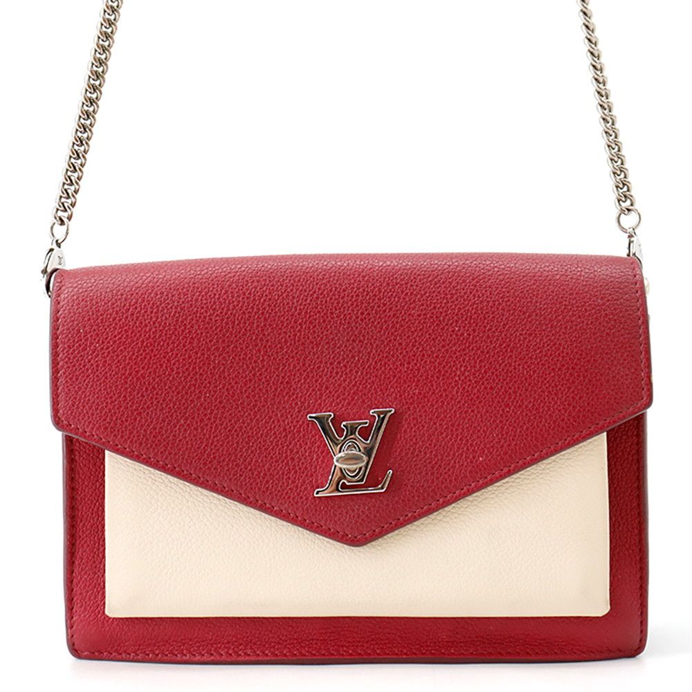 Louis Vuitton Chain Shoulder Bag Calf Leather Pochette Lockme