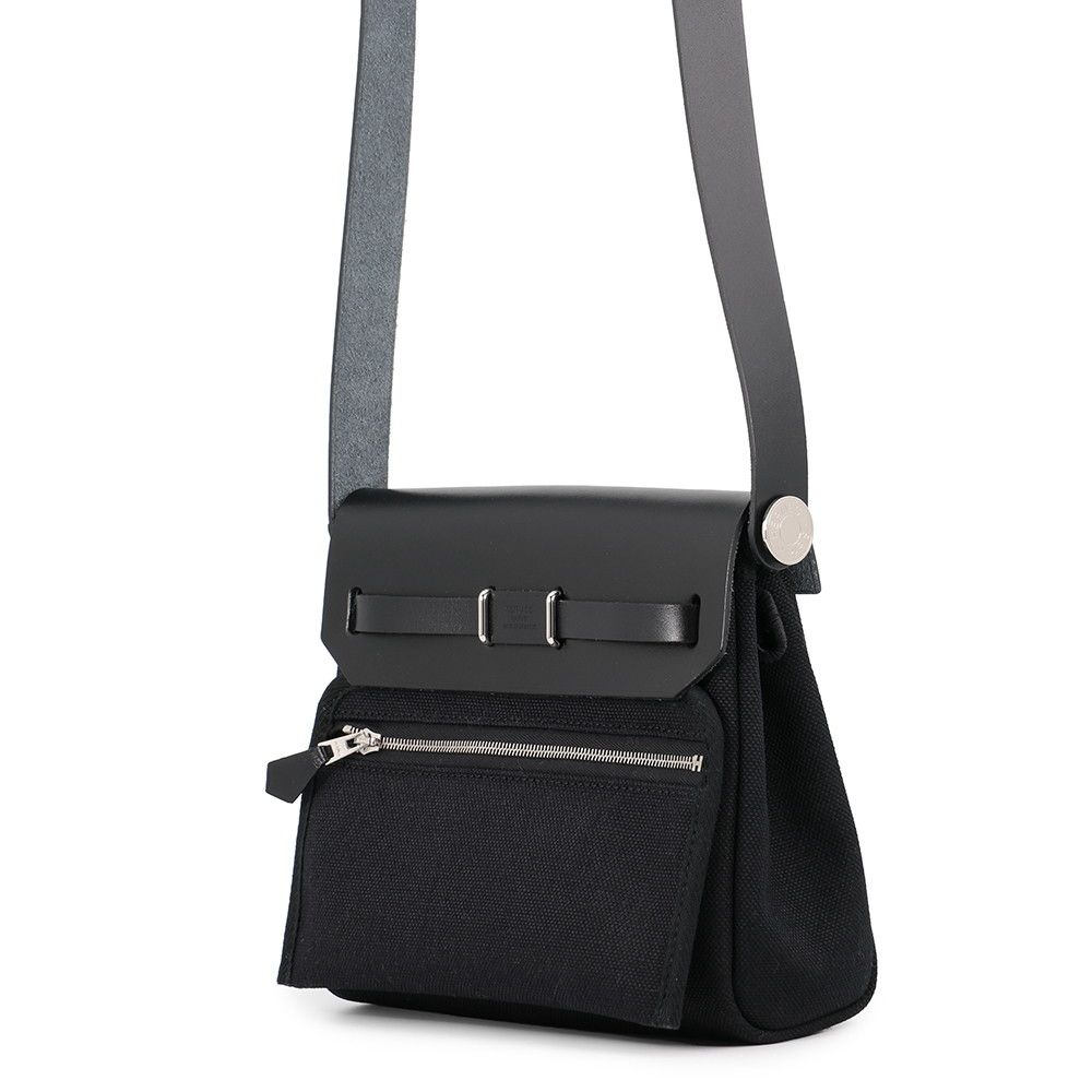 Hermes Shoulder Bag Herbag Zip Mini Black Silver Toilet Ash Vache Hunter — view 2