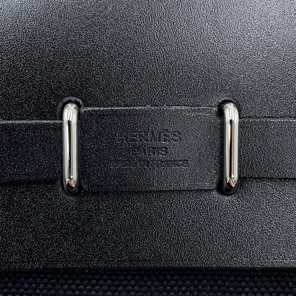 Hermes Shoulder Bag Herbag Zip Mini Black Silver Toilet Ash Vache Hunter — view 6