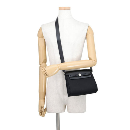Hermes Shoulder Bag Herbag Zip Mini Black Silver Toilet Ash Vache Hunter — view 4